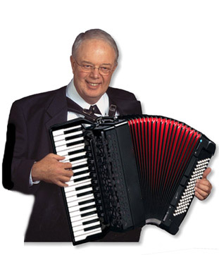 Photo of Dale Wise with accordion